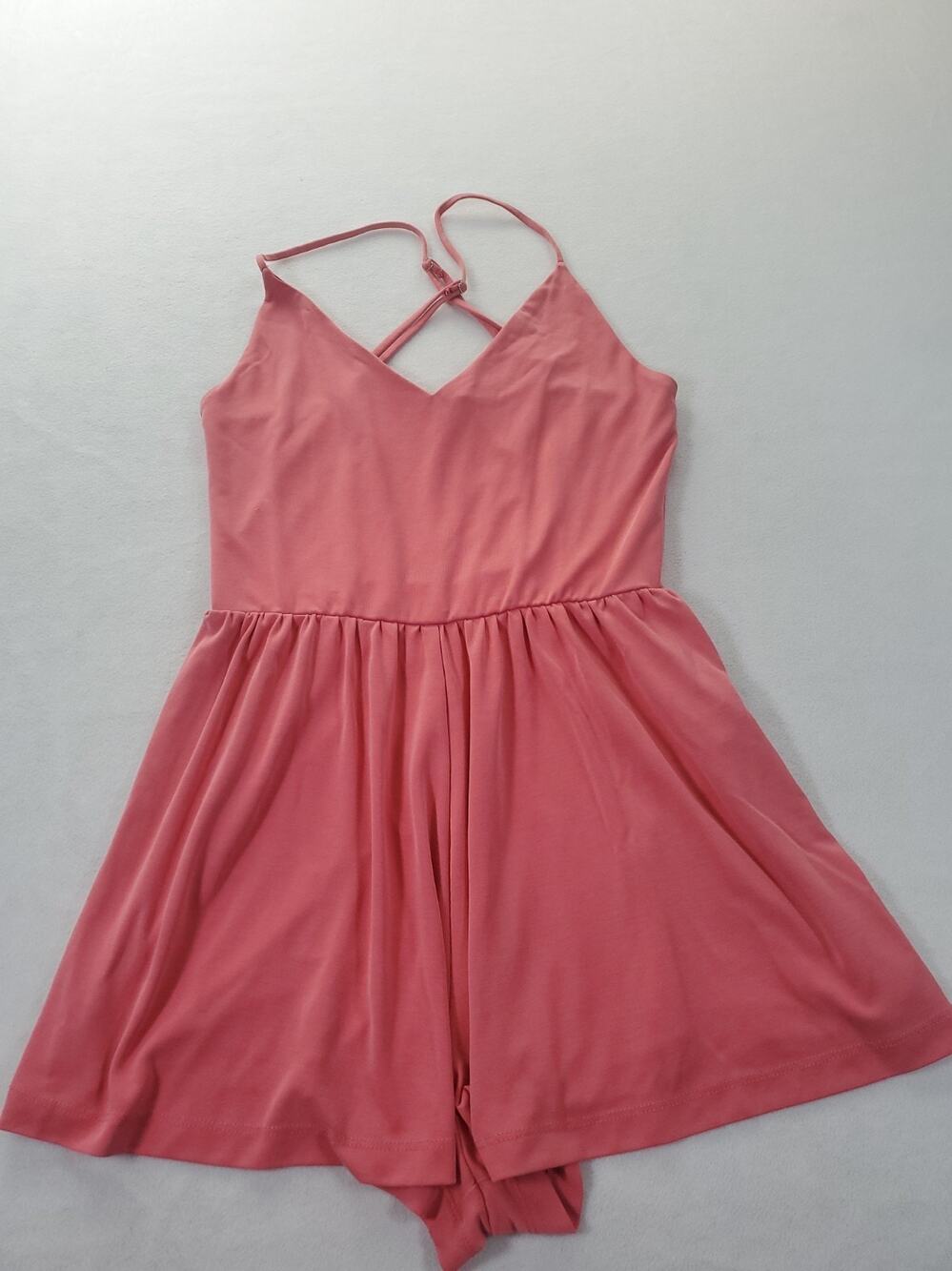 Forever 21 Womens S Coral Strappy V-Neck Modal & Polyester Romper